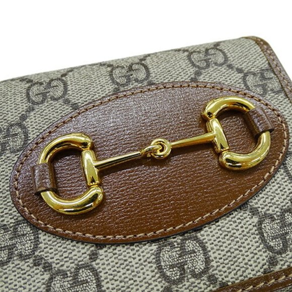 GUCCI Wallet Horsebit GG Supreme Canvas Brown 621891 - Picture 5 of 12